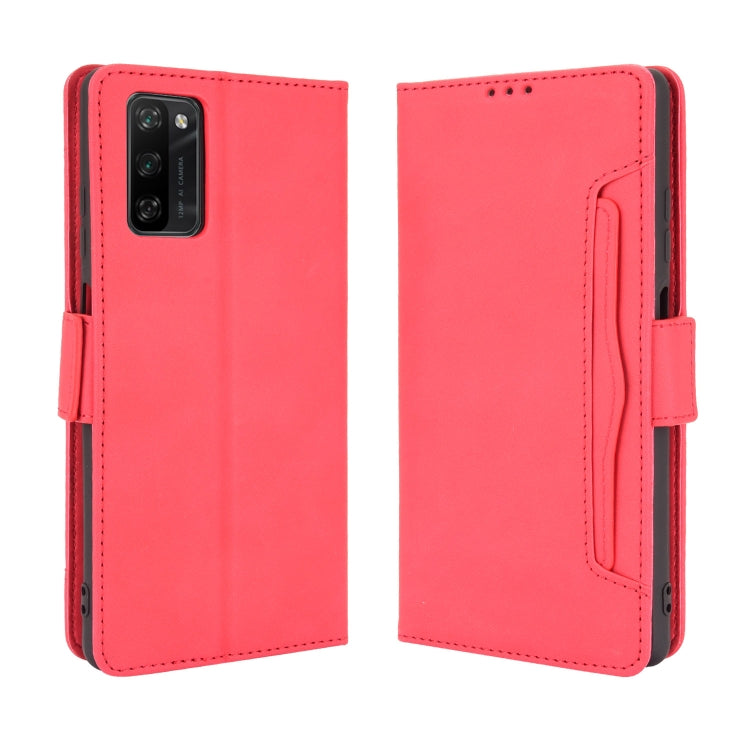 For Blackview A100 Skin Feel Calf Pattern Horizontal Flip Leather Case with Holder & Card Slots & Photo Frame(Red)