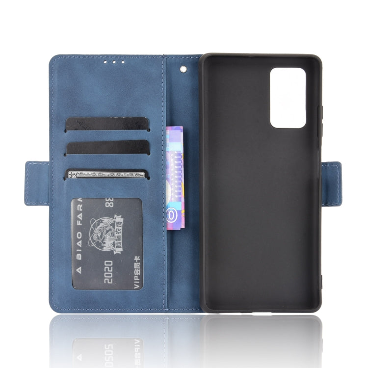 For Blackview A100 Skin Feel Calf Pattern Horizontal Flip Leather Case with Holder & Card Slots & Photo Frame(Blue)