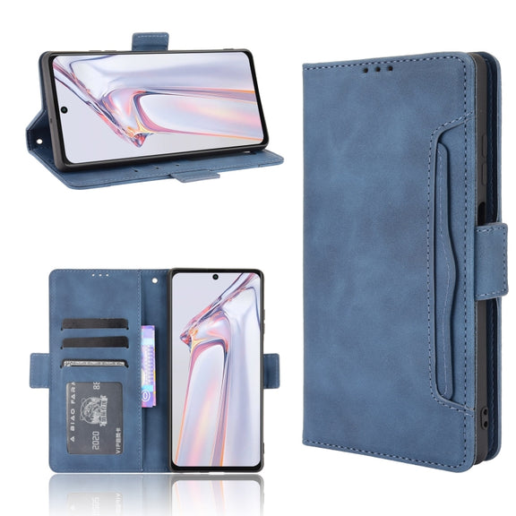For Blackview A100 Skin Feel Calf Pattern Horizontal Flip Leather Case with Holder & Card Slots & Photo Frame(Blue)