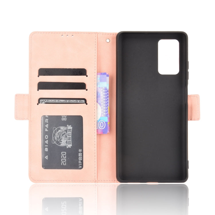 For Blackview A100 Skin Feel Calf Pattern Horizontal Flip Leather Case with Holder & Card Slots & Photo Frame(Pink)