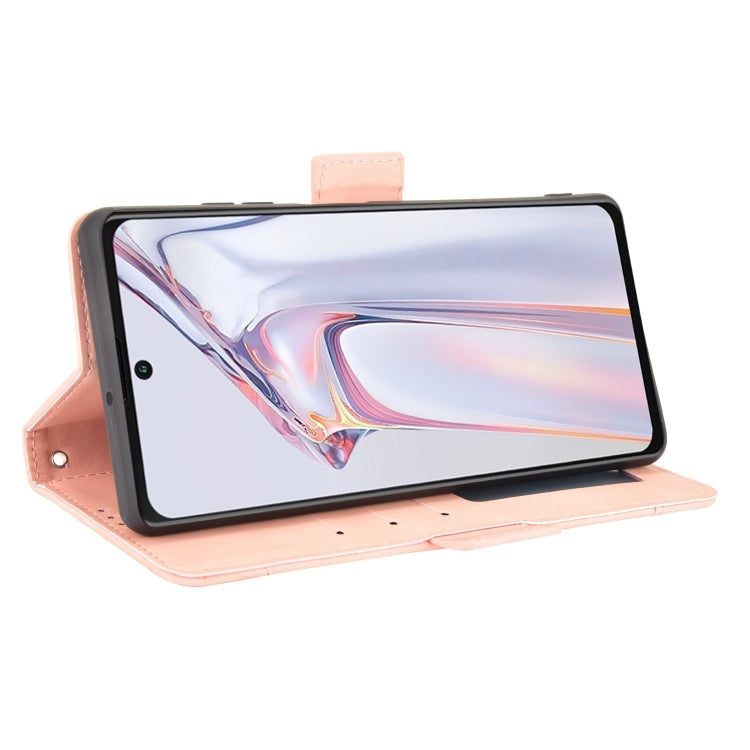 For Blackview A100 Skin Feel Calf Pattern Horizontal Flip Leather Case with Holder & Card Slots & Photo Frame(Pink)