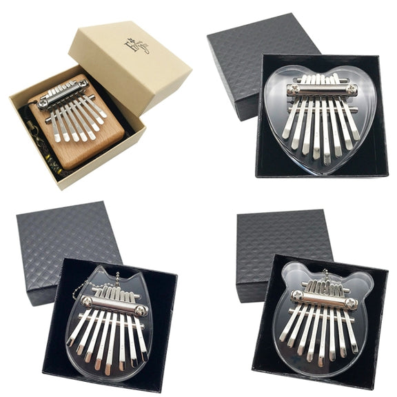 Mini 8 Tone Thumb Piano Kalimba Musical Instruments, Random Packaging(Acrylic Chinchilla)