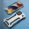 For iPhone 13 Pro R-JUST Shockproof Armor Metal Protective Case (Blue) - iPhone 13 Pro Cases by R-JUST | Online Shopping South Africa | PMC TechLife | Buy Now Pay Later Mobicred