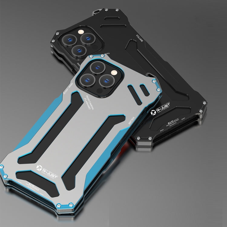 For iPhone 13 Pro Max R-JUST Shockproof Armor Metal Protective Case (Black)