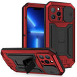 For iPhone 13 Pro R-JUST Sliding Camera Shockproof Life Waterproof Dust-proof Metal + Silicone Protective Case with Holder (Red) - iPhone 13 Pro Cases by R-JUST | Online Shopping South Africa | PMC TechLife | Buy Now Pay Later Mobicred