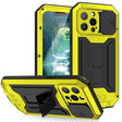 For iPhone 13 Pro Max R-JUST Sliding Camera Shockproof Life Waterproof Dust-proof Metal + Silicone Protective Case with Holder (Yellow) - free shipping - PMC TechLife - Order now!