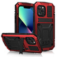 For iPhone 13 mini R-JUST Shockproof Waterproof Dust-proof Metal + Silicone Protective Case with Holder (Red) - iPhone 13 mini Cases by R-JUST | Online Shopping South Africa | PMC TechLife | Buy Now Pay Later Mobicred