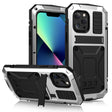 For iPhone 13 mini R-JUST Shockproof Waterproof Dust-proof Metal + Silicone Protective Case with Holder (Silver) - iPhone 13 mini Cases by R-JUST | Online Shopping South Africa | PMC TechLife | Buy Now Pay Later Mobicred