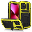 For iPhone 13 R-JUST Shockproof Waterproof Dust-proof Metal + Silicone Protective Case with Holder(Yellow) - iPhone 13 Cases by R-JUST | Online Shopping South Africa | PMC TechLife