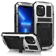For iPhone 13 Pro R-JUST Shockproof Waterproof Dust-proof Metal + Silicone Protective Case with Holder (Silver) - iPhone 13 Pro Cases by R-JUST | Online Shopping South Africa | PMC TechLife | Buy Now Pay Later Mobicred