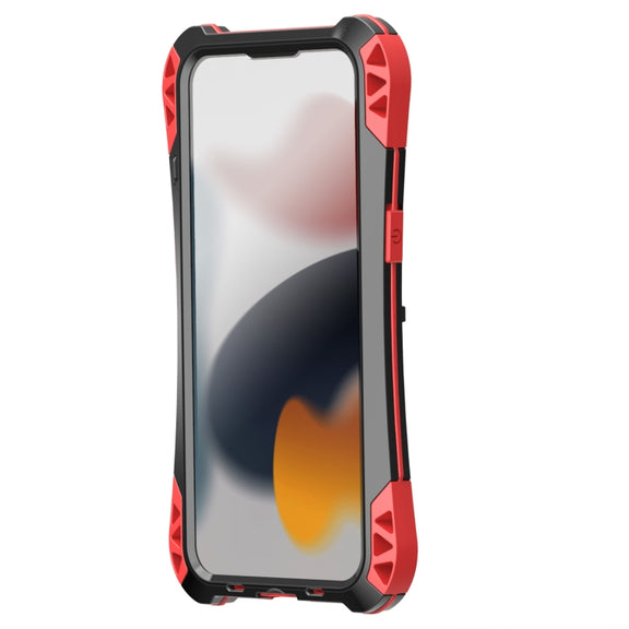 For iPhone 13 mini R-JUST AMIRA Shockproof Dustproof Water-resistant Metal Protective Case (Red)