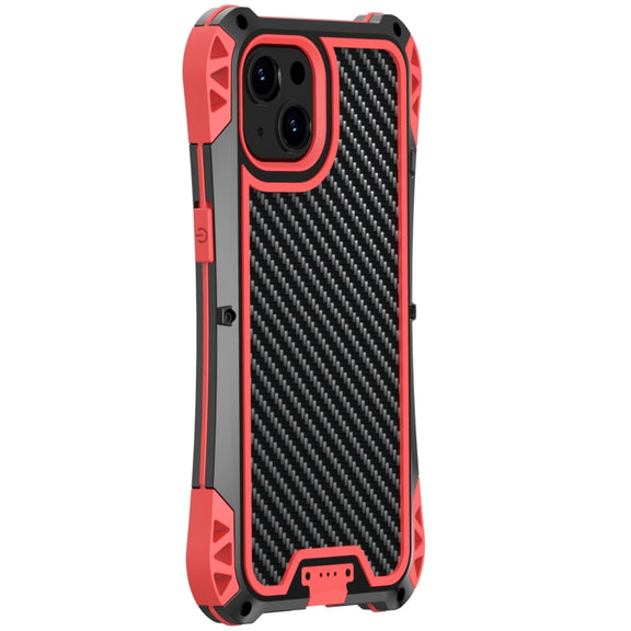 For iPhone 13 Pro Max R-JUST AMIRA Shockproof Dustproof Water-resistant Metal Protective Case (Red)