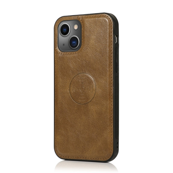 For iPhone 13 Pro Strong Magnetic Detachable Horizontal Flip Leather Case with Card Slots & Wallet (Brown)