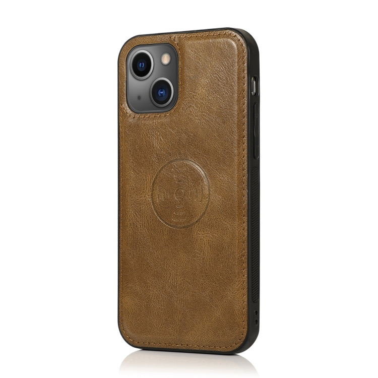 For iPhone 13 Pro Strong Magnetic Detachable Horizontal Flip Leather Case with Card Slots & Wallet (Brown)