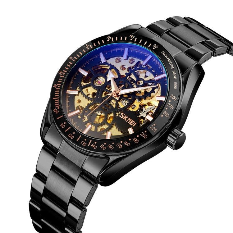 SKMEI 9194 Men Mechanical Gear Dial Automatic Mechanical Watch(Black)