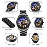 SKMEI 9194 Men Mechanical Gear Dial Automatic Mechanical Watch(Rose Gold)