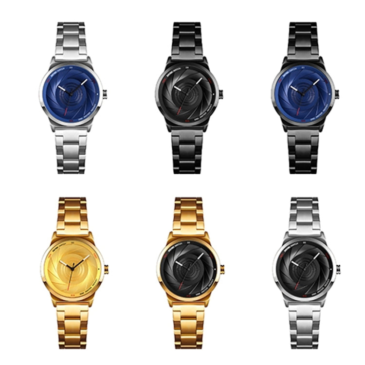 SKMEI 9210 Ladies Business Watch Simple 3D Dial Quartz Watch(Gold)