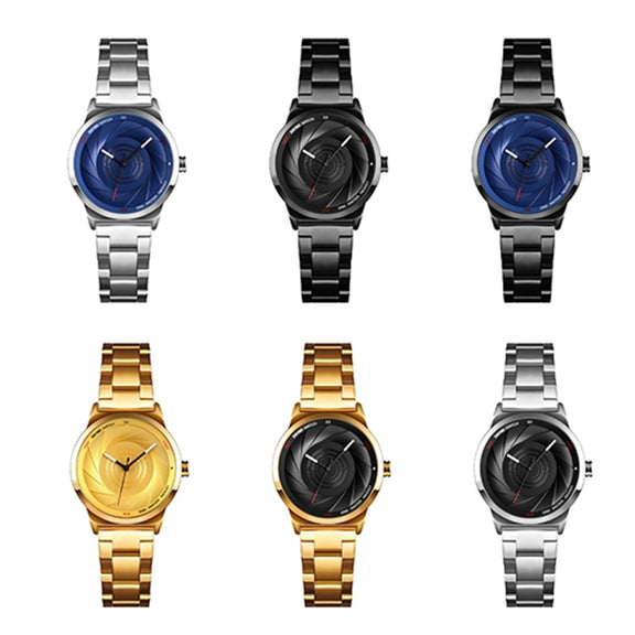 SKMEI 9210 Ladies Business Watch Simple 3D Dial Quartz Watch(Gold)
