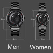 SKMEI 9210 Ladies Business Watch Simple 3D Dial Quartz Watch(Silver Black)