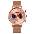 SKMEI 9231 Men Map Pattern Calendar Stopwatch Stainless Steel Strap Quartz Watch(Rose Gold) - free shipping - PMC TechLife - Order now!