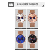 SKMEI 9231 Men Map Pattern Calendar Stopwatch Stainless Steel Strap Quartz Watch(Blue)