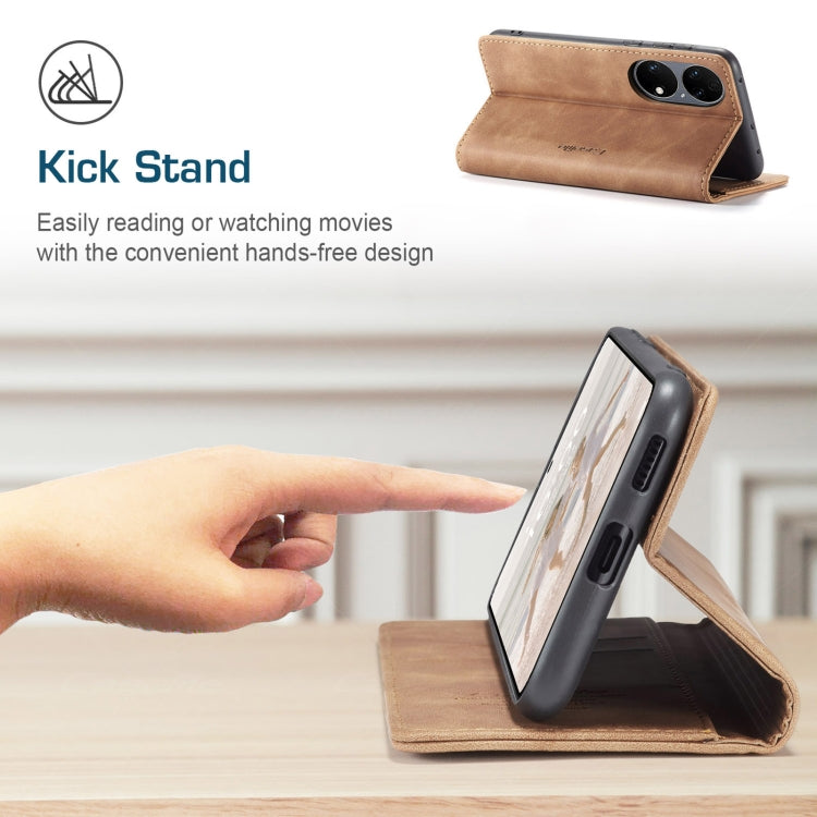 CaseMe 013 Multifunctional Horizontal Flip Leather Case with Holder & Card Slot & Wallet For Huawei P50(Brown)