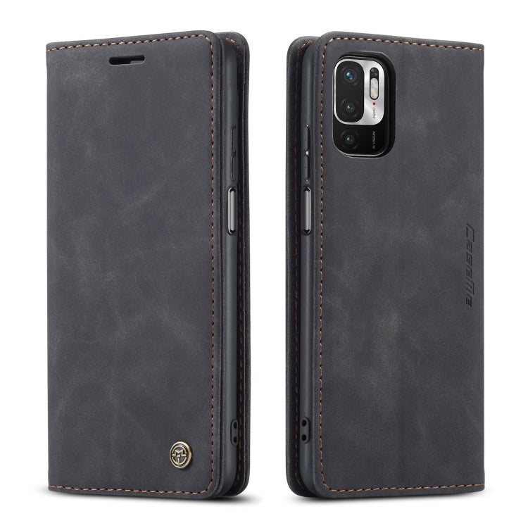 CaseMe 013 Multifunctional Horizontal Flip Leather Case with Holder & Card Slot & Wallet For Xiaomi Redmi Note 10 5G(Black)