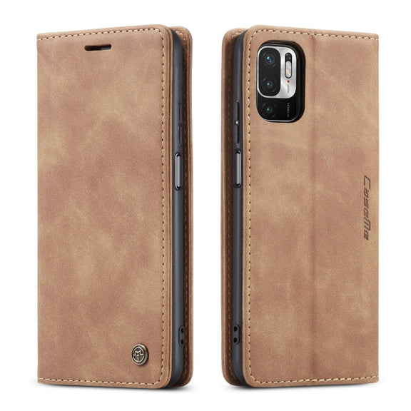 CaseMe 013 Multifunctional Horizontal Flip Leather Case with Holder & Card Slot & Wallet For Xiaomi Redmi Note 10 5G(Brown)