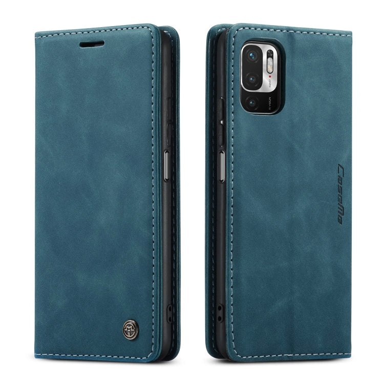 CaseMe 013 Multifunctional Horizontal Flip Leather Case with Holder & Card Slot & Wallet For Xiaomi Redmi Note 10 5G(Blue)