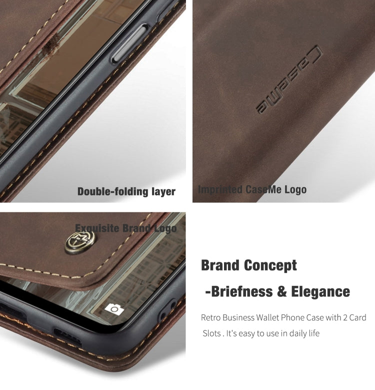 CaseMe 013 Multifunctional Horizontal Flip Leather Case with Holder & Card Slot & Wallet For Xiaomi Redmi Note 10 5G(Coffee)