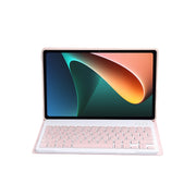 A0N5 Ultra-thin Detachable Lambskin Texture TPU Bluetooth Keyboard Leather Tablet Case with Holder For Xiaomi Pad 5 / 5 Pro(Pink)