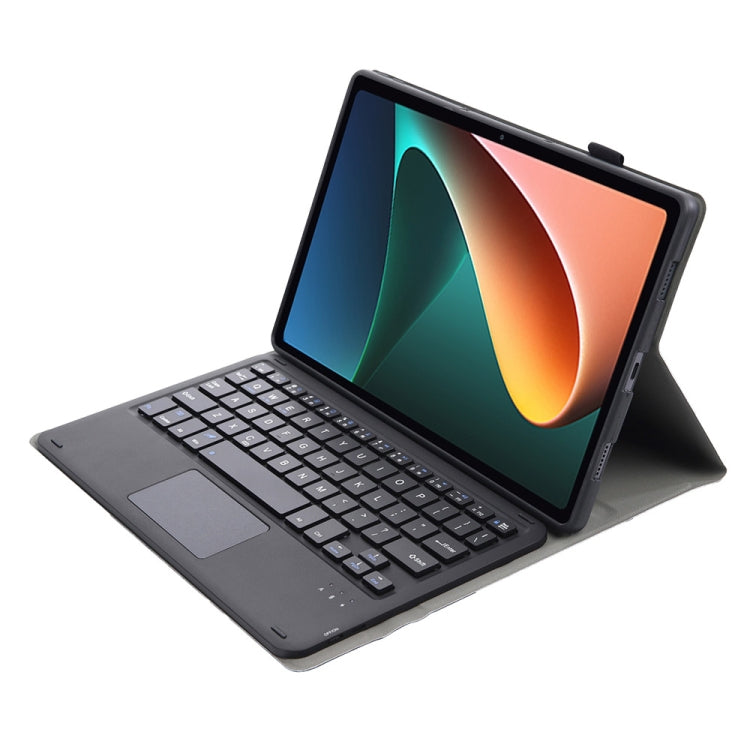 A0N5-A Ultra-thin Detachable Lambskin Texture TPU Bluetooth Keyboard Leather Tablet Case with Holder & Touchpad For Xiaomi Pad 5 / 5 Pro(Black)