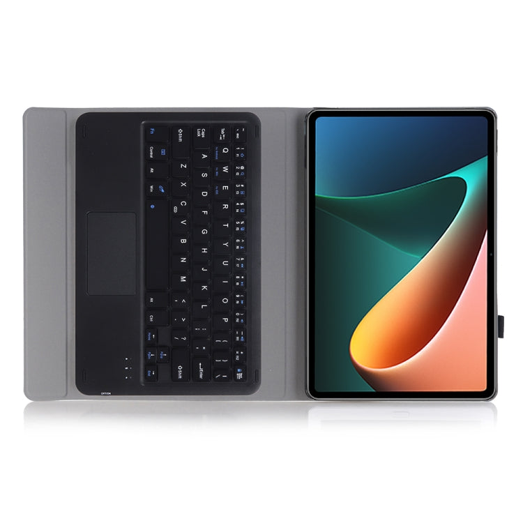 A0N5-A Ultra-thin Detachable Lambskin Texture TPU Bluetooth Keyboard Leather Tablet Case with Holder & Touchpad For Xiaomi Pad 5 / 5 Pro(Black)