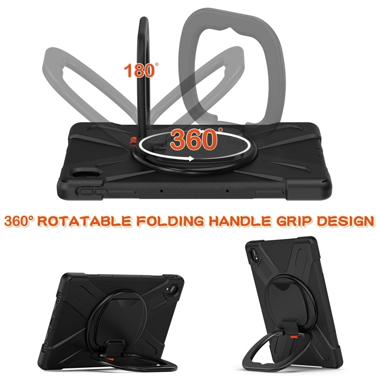 For Lenovo XiaoXin Pad 11 / Pad 11 Plus 2021 / Pad 2022 Silicone + PC Protective Case with Holder & Shoulder Strap(Black)