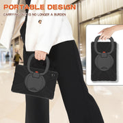 For Lenovo XiaoXin Pad 11 / Pad 11 Plus 2021 / Pad 2022 Silicone + PC Protective Case with Holder & Shoulder Strap(Black)
