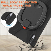For Lenovo Tab P11 Pro 11.5 inch Silicone + PC Protective Case with Holder & Shoulder Strap(Black)