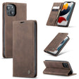 For iPhone 13 mini CaseMe-013 Multifunctional Retro Frosted Horizontal Flip Leather Case with Card Slot & Holder & Wallet (Coffee) - free shipping - PMC Jewellery - Order now!