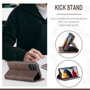 For iPhone 13 mini CaseMe-013 Multifunctional Retro Frosted Horizontal Flip Leather Case with Card Slot & Holder & Wallet (Coffee)