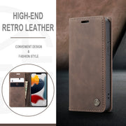 For iPhone 13 mini CaseMe-013 Multifunctional Retro Frosted Horizontal Flip Leather Case with Card Slot & Holder & Wallet (Coffee)
