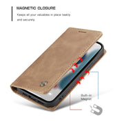For iPhone 13 mini CaseMe-013 Multifunctional Retro Frosted Horizontal Flip Leather Case with Card Slot & Holder & Wallet (Brown)