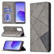 For OPPO Reno6 Rhombus Texture Horizontal Flip Magnetic Leather Case with Holder & Card Slots(Grey) - OPPO Cases by PMC TechLife | Online Shopping South Africa | PMC TechLife | Buy Now Pay Later Mobicred