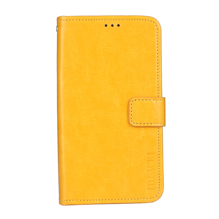 idewei Crazy Horse Texture Horizontal Flip Leather Case with Holder & Card Slots & Wallet For Tecno Spark 7P(Yellow)