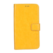 idewei Crazy Horse Texture Horizontal Flip Leather Case with Holder & Card Slots & Wallet For Tecno Spark 7P(Yellow)