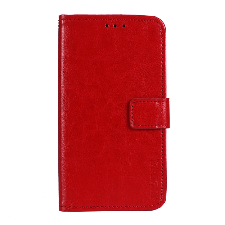 idewei Crazy Horse Texture Horizontal Flip Leather Case with Holder & Card Slots & Wallet For Tecno Spark 7P(Red)
