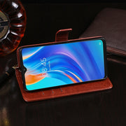 idewei Crazy Horse Texture Horizontal Flip Leather Case with Holder & Card Slots & Wallet For Tecno Spark 7P(Red)