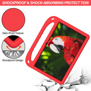 For Lenovo Tab P11 TB-J606F / Tab P11 Plus TB-J607F Portable Handle EVA Shockproof Anti Falling Protective Case with Triangle Holder(Red)