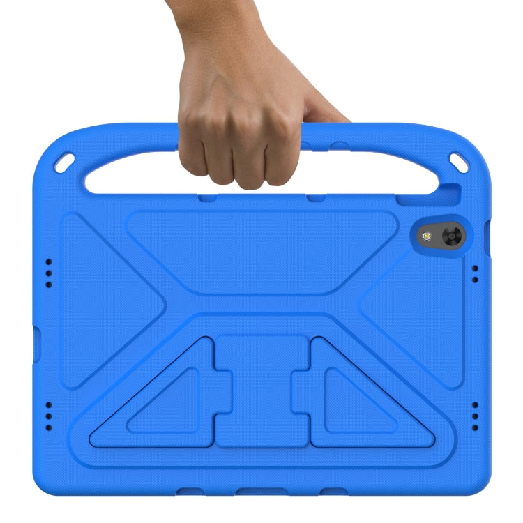 For Lenovo Tab P11 TB-J606F / Tab P11 Plus TB-J607F Portable Handle EVA Shockproof Anti Falling Protective Case with Triangle Holder(Blue)