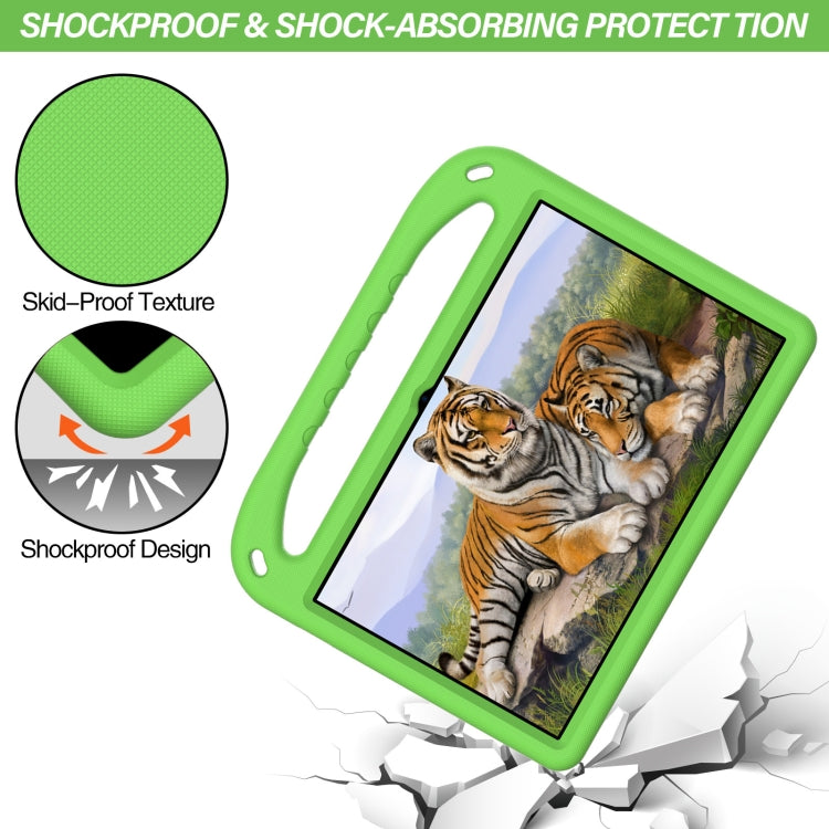 For Lenovo Tab P11 TB-J606F / Tab P11 Plus TB-J607F Portable Handle EVA Shockproof Anti Falling Protective Case with Triangle Holder(Green)