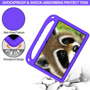 For Lenovo Tab P11 TB-J606F / Tab P11 Plus TB-J607F Portable Handle EVA Shockproof Anti Falling Protective Case with Triangle Holder(Purple)