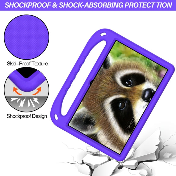 For Lenovo Tab P11 TB-J606F / Tab P11 Plus TB-J607F Portable Handle EVA Shockproof Anti Falling Protective Case with Triangle Holder(Purple)